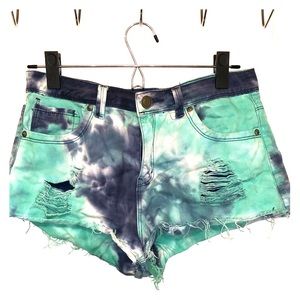 Blue and green tie dye shirts size 26